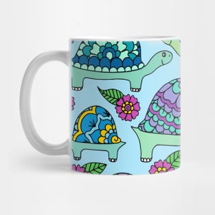 Tortoises Blue Palette Mug